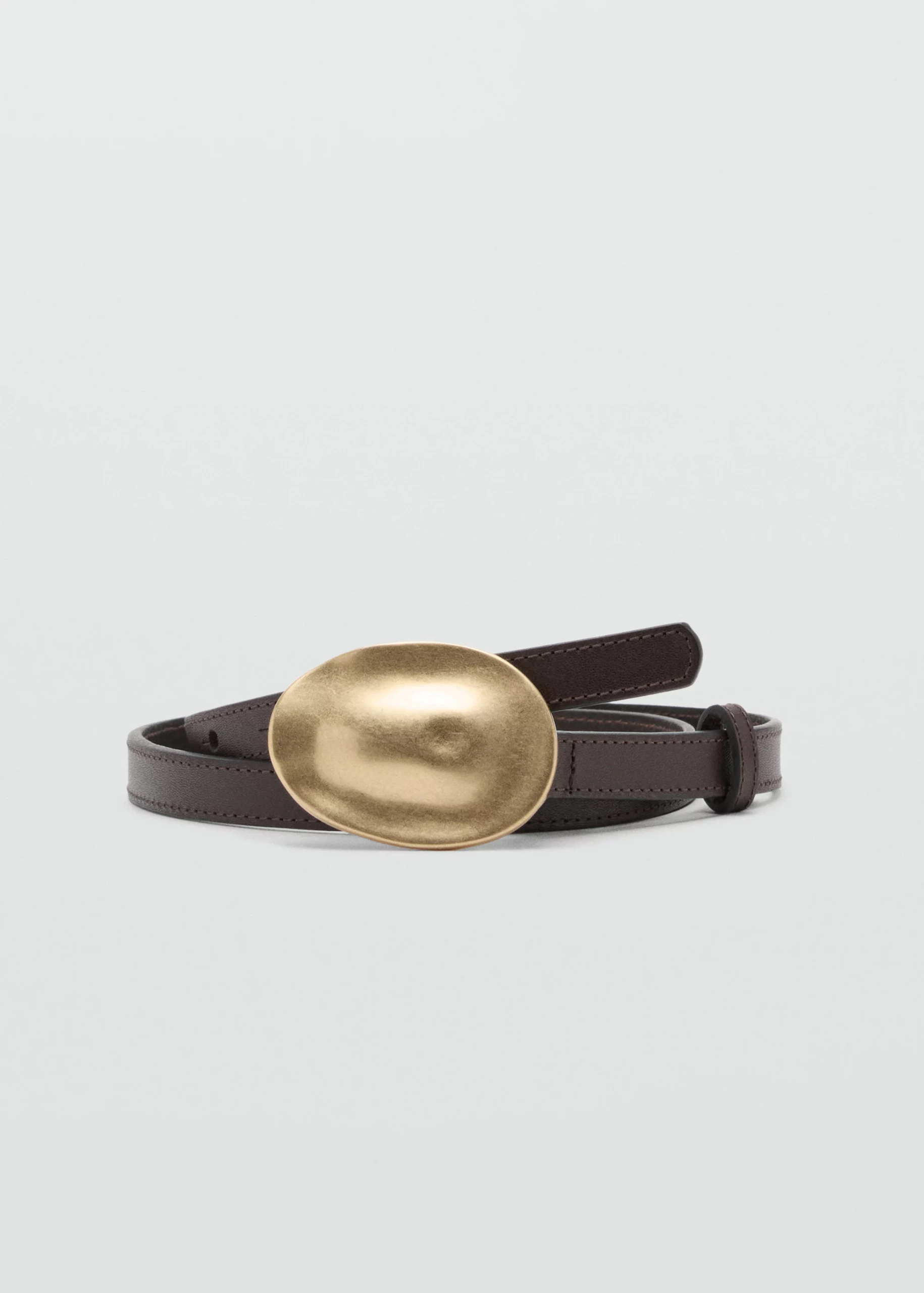 Embossed Buckle Leather Belt | Mango Usa