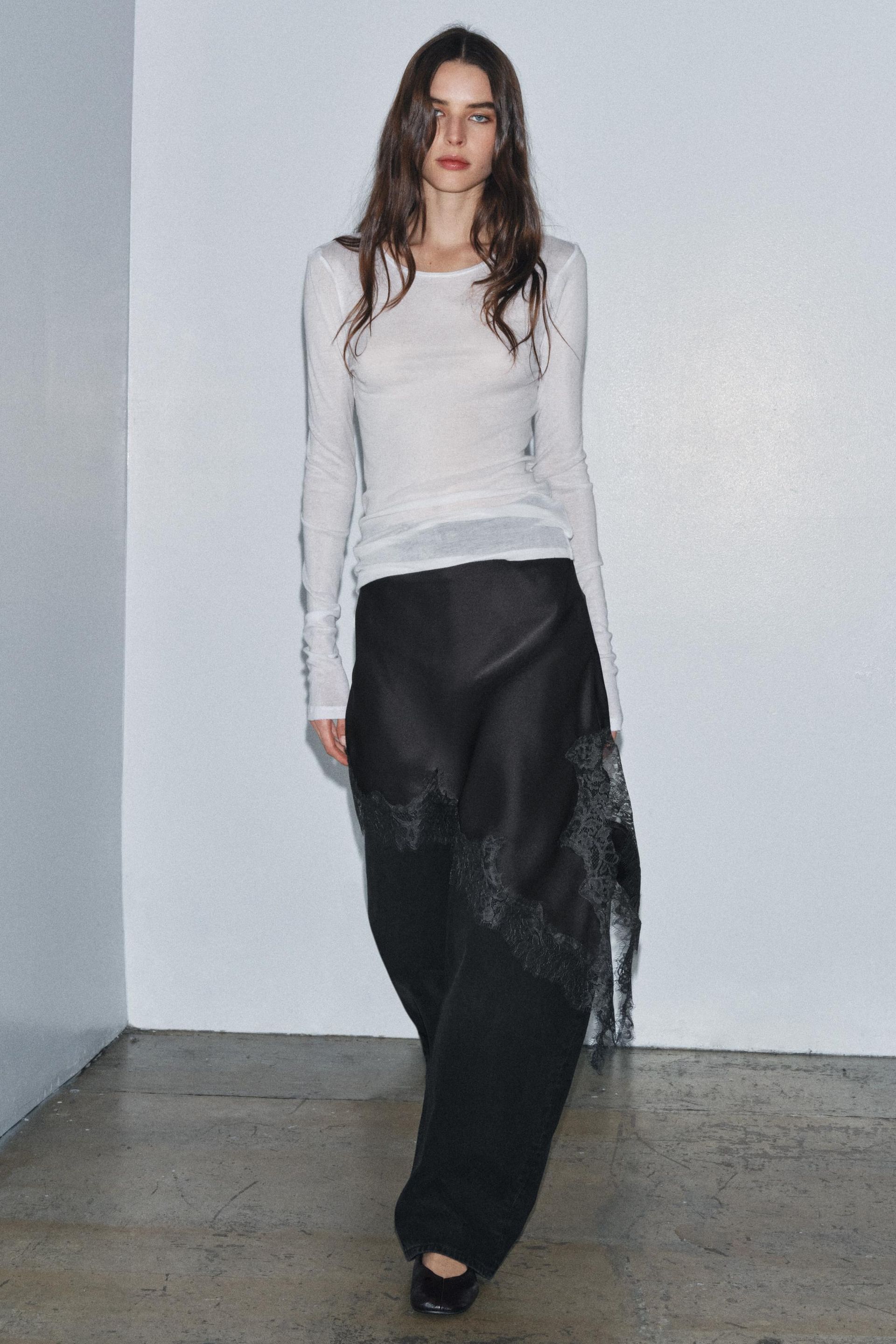 Zw Collection Satin Lace Skirt