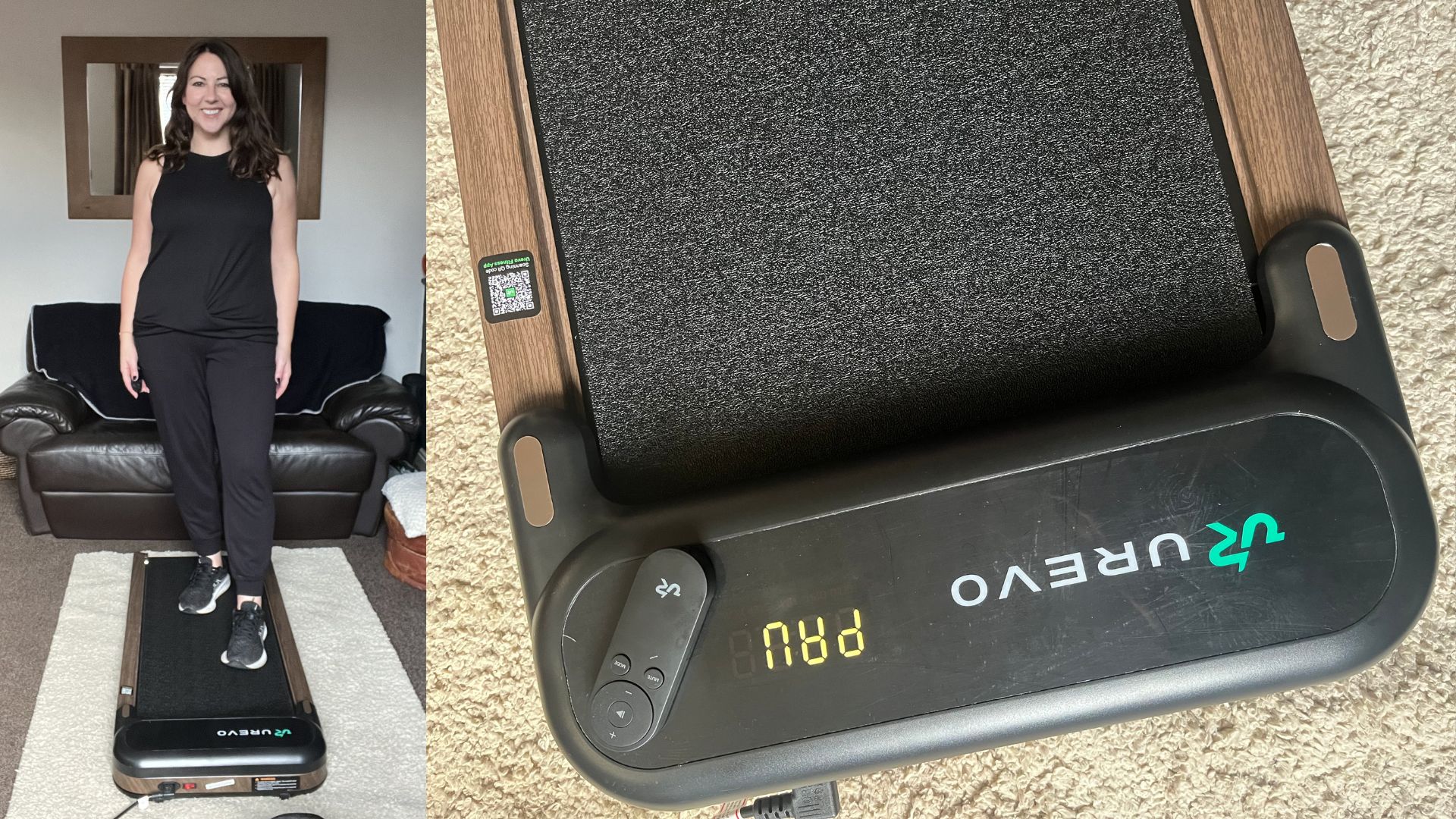 Susan Griffin walking on the UREVO SpaceWalk walking pad