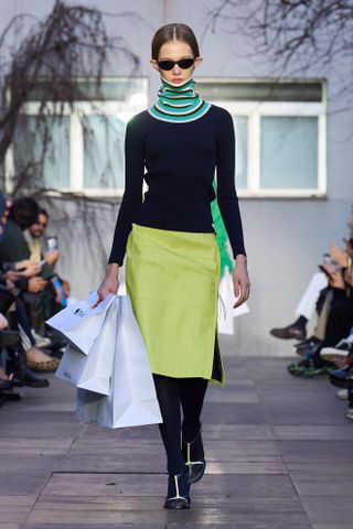 Milan fashion week AW25 trends lime green