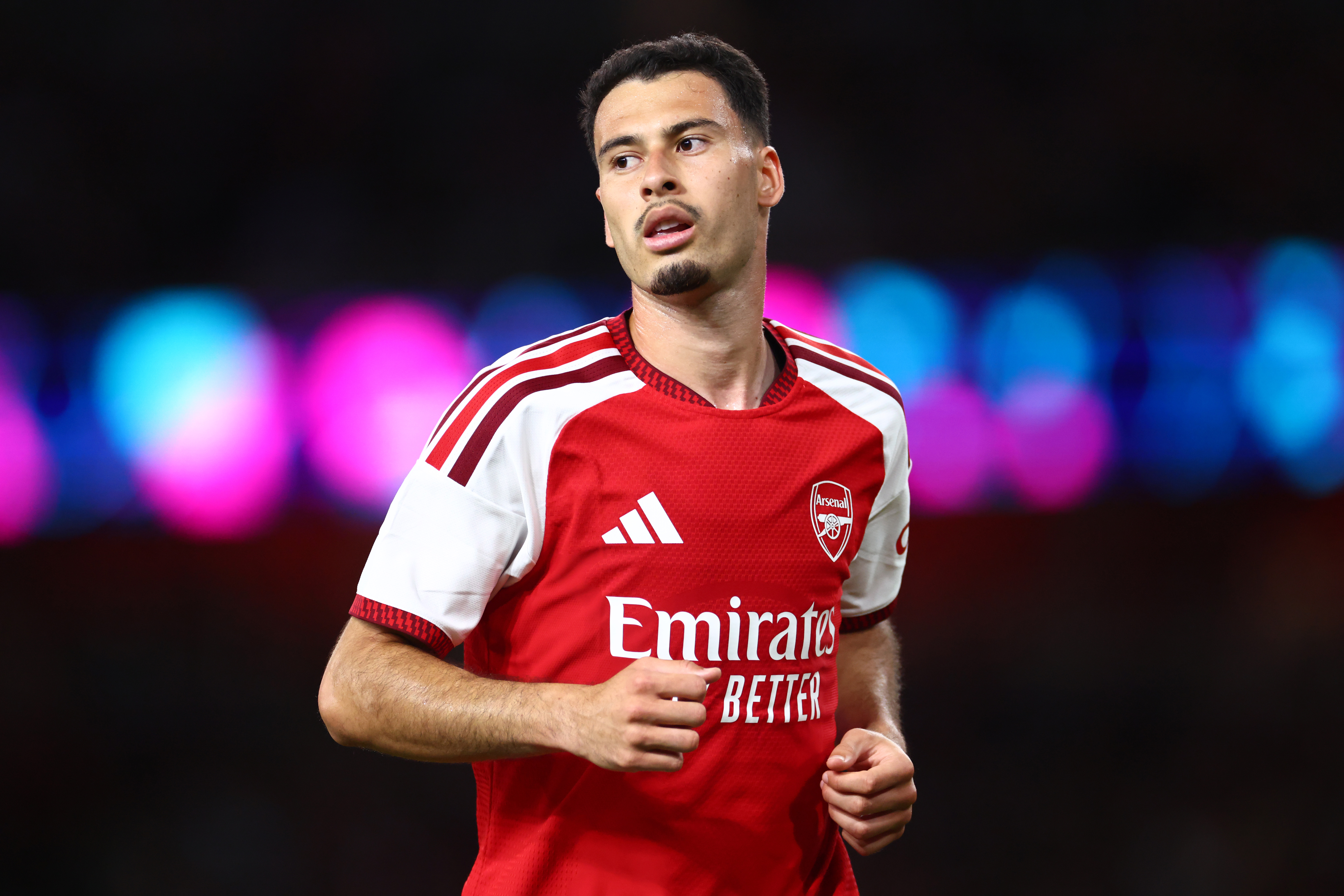 Gabriel Martinelli of Arsenal during the pre-season friendly match between Arsenal FC and Como 1907 at Emirates Stadium on August 12, 2026 in London, United Kingdom.