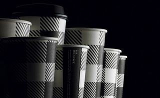 Black and white takeaway coffee cups