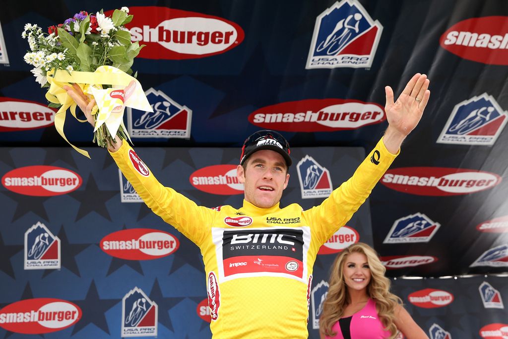Brent Bookwalter (BMC) in yellow for the first time at the USA Pro Challenge