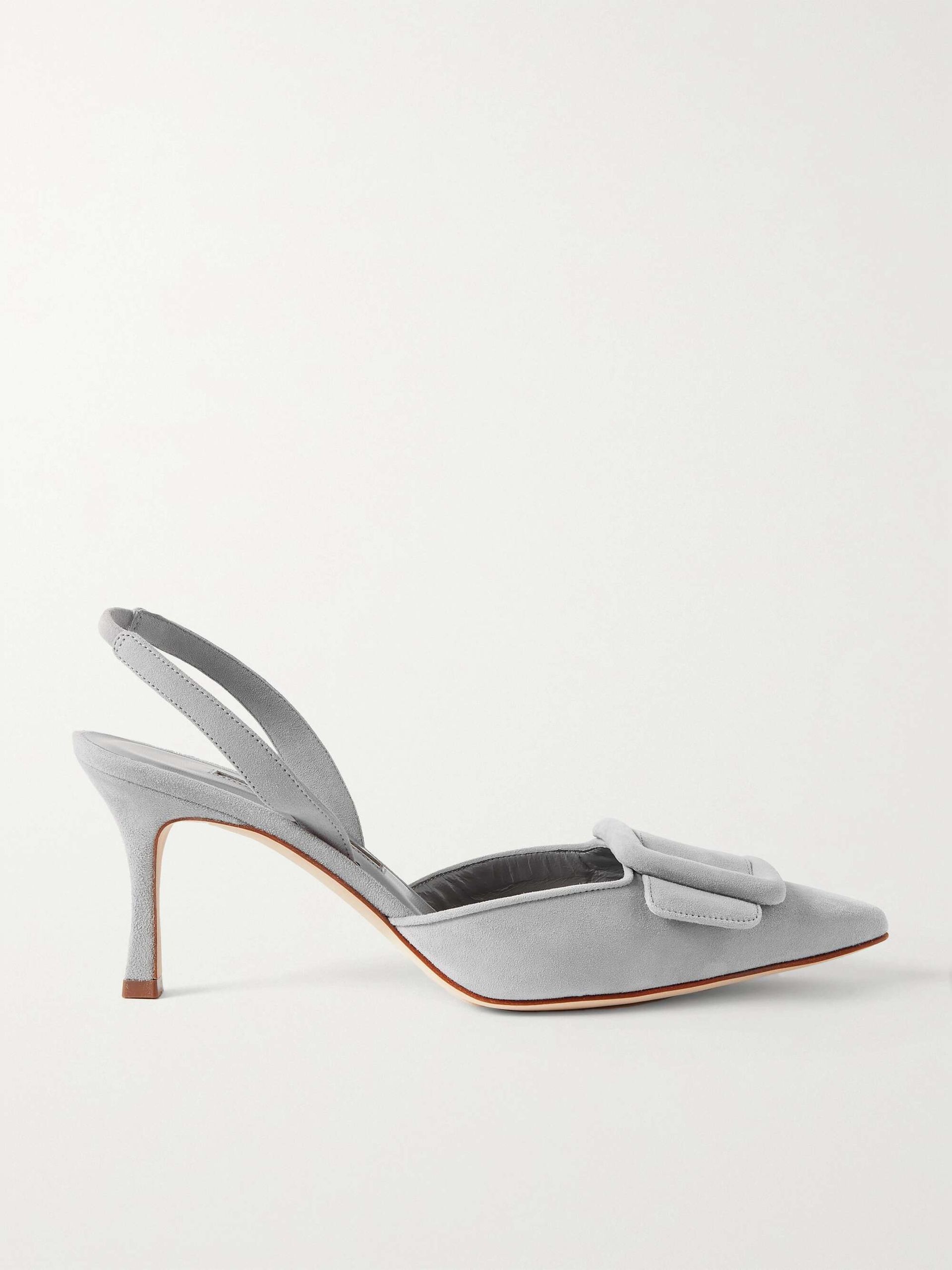 Maysli 70 Buckled Suede Slingback Pumps