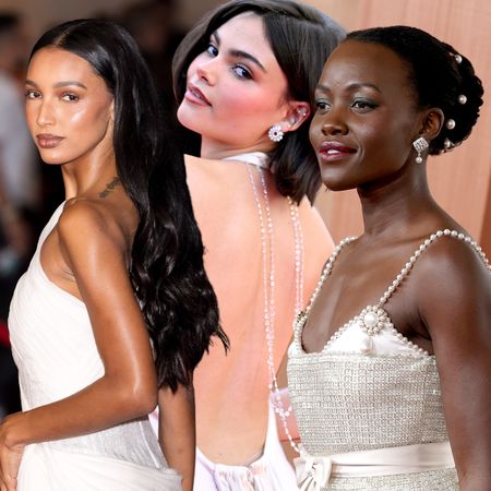 Photo collage of celebrities wearing the most elegant wedding hairstyles