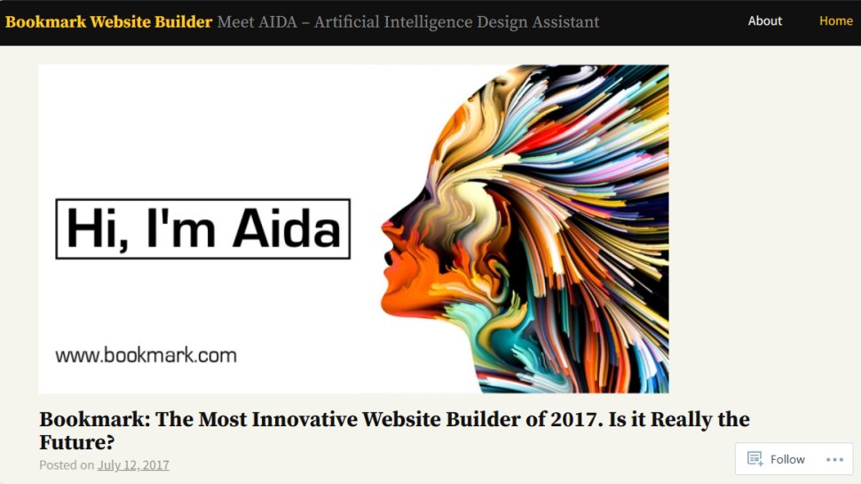 Website screenshot for Bookmark AiDA