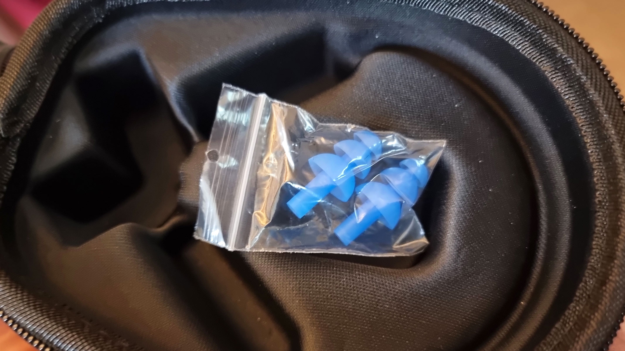 A close-up picture of the swimming earplugs provided with the H20 Audio Tri 2 Pro headphones