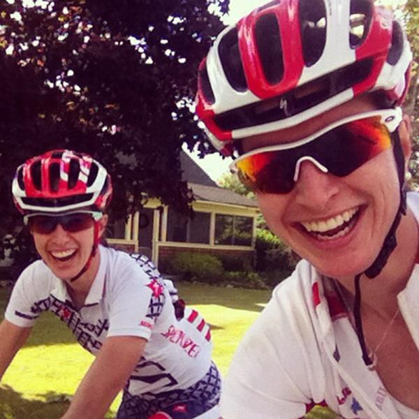 Lea Davison trains in Vermont with her sister Sabe
