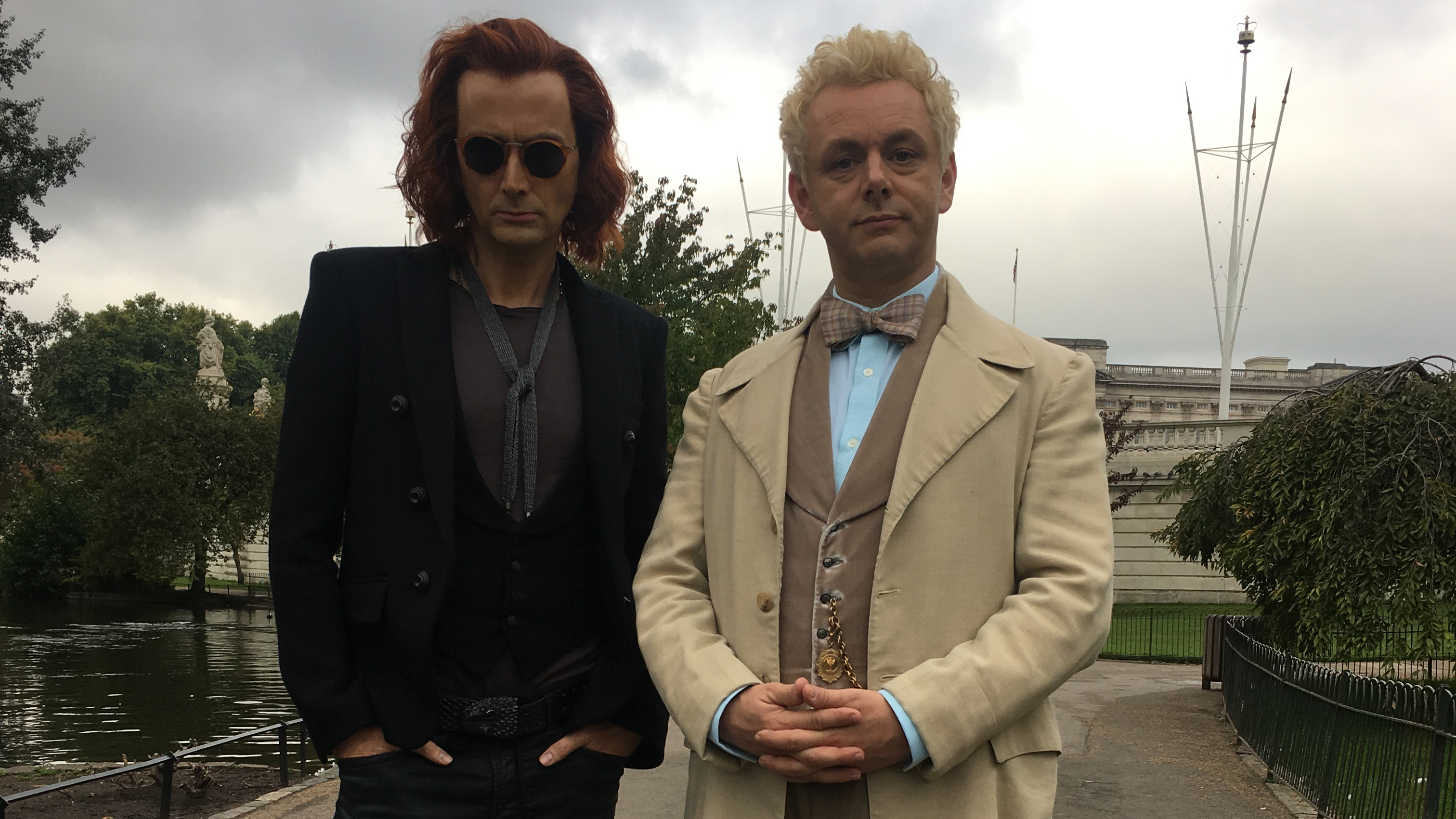 A behind-the-scenes look at Good Omens stars David Tennant and Michael Sheen