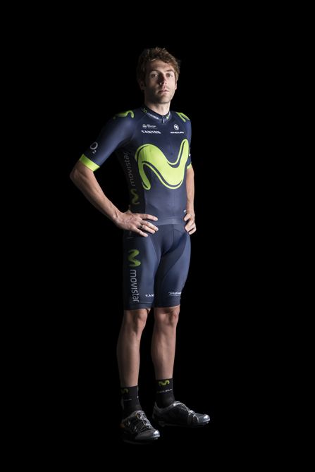 Alex Dowsett shows off the 2017 Movistar kit