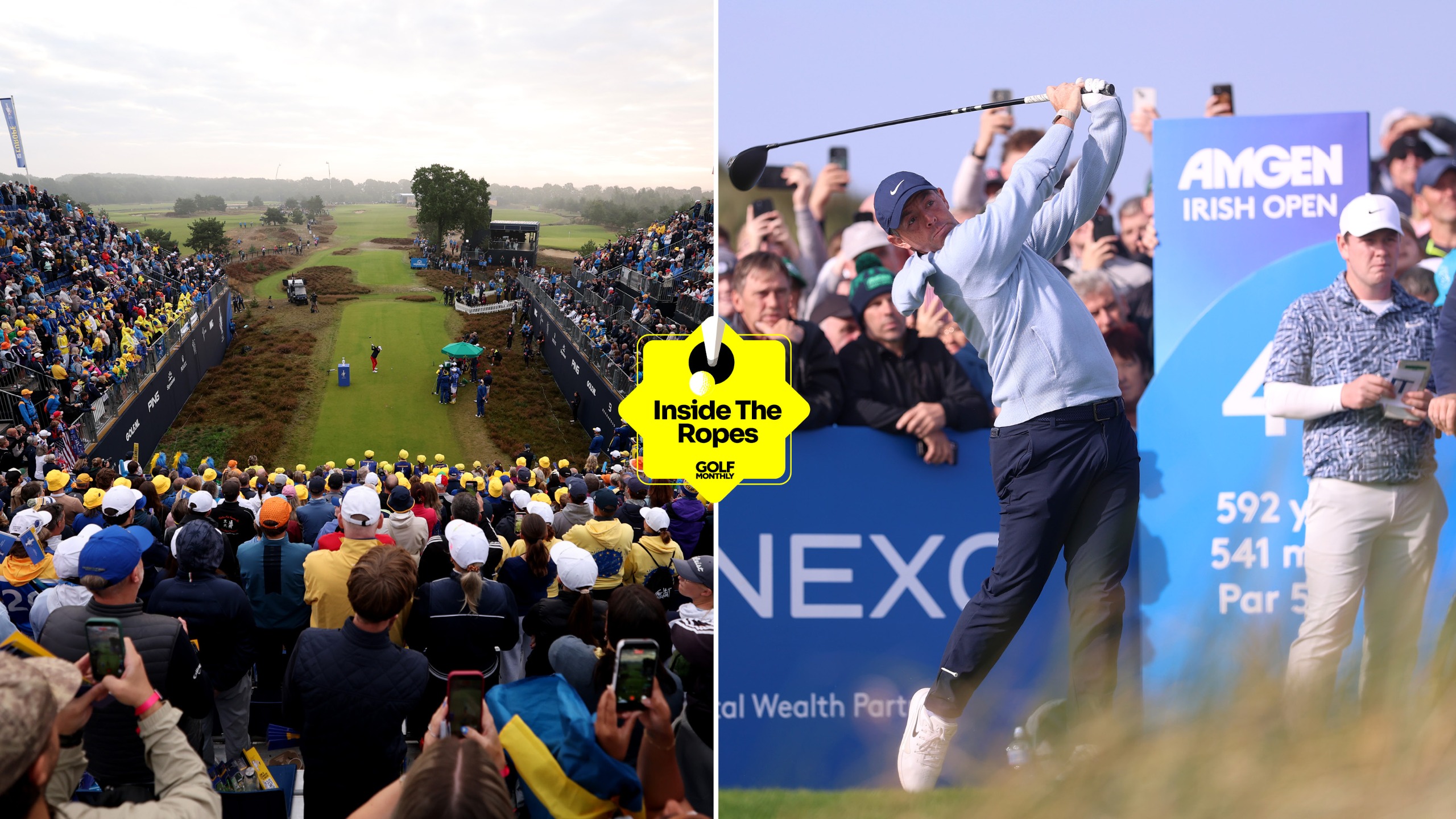 Fans watch on at the Solheim Cup, with Rory McIlroy hitting a shot during the Amgen Irish Open