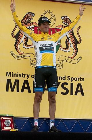 American David Zabriskie (Garmin Barracuda) is the tour leader after the opening stage individual time trial in Putrajaya on the outskirts of Kuala Lumpur.