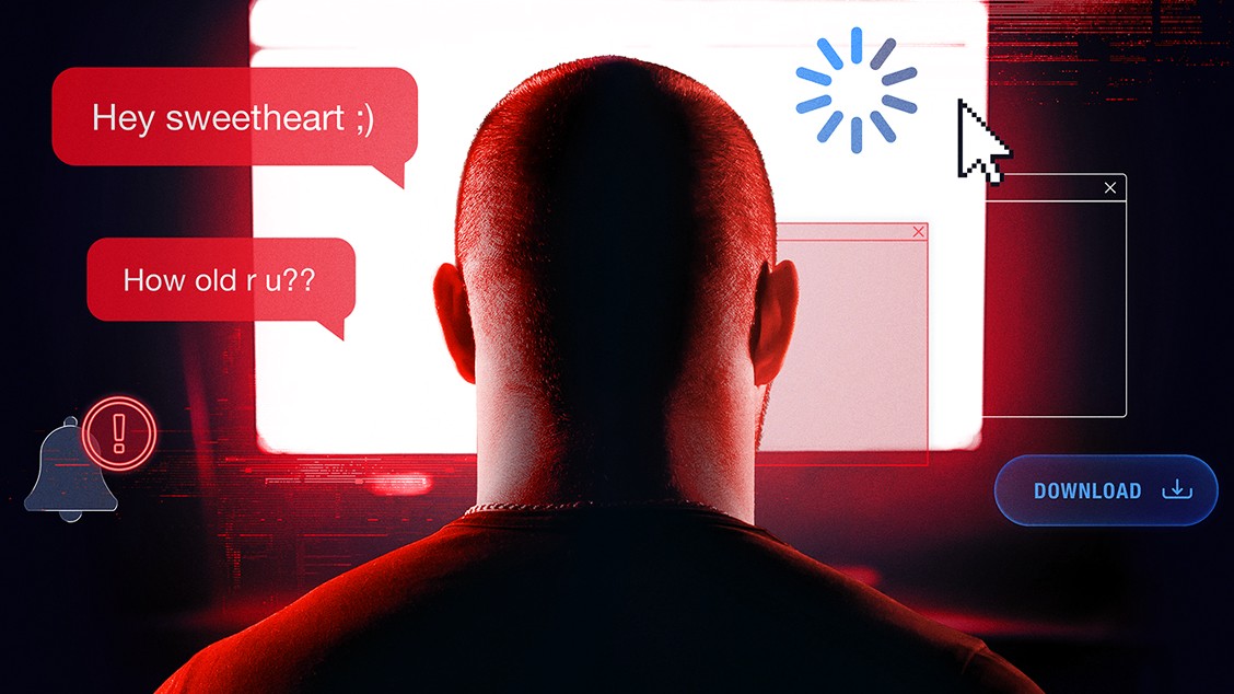 Man silhouetted against computer screen in Predator Hunters on (2026) on A&amp;E follows the work of Detective Tony Godwin's child protection task force in North Texas