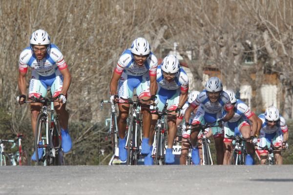 The Androni Giocattoli team racing to a stage victory