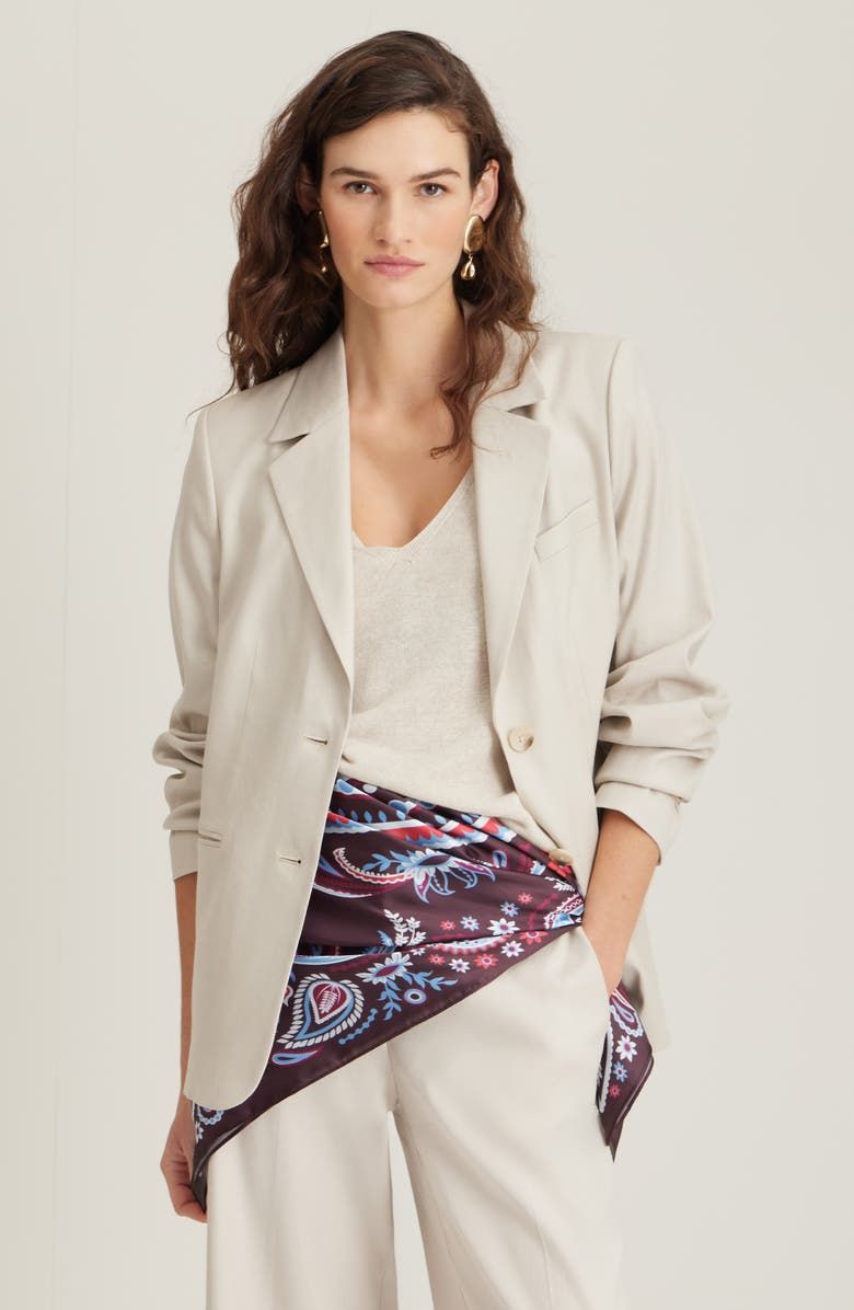 Linen Blend Boyfriend Blazer