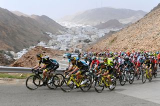 The peloton at the 2019 Tour of Oman