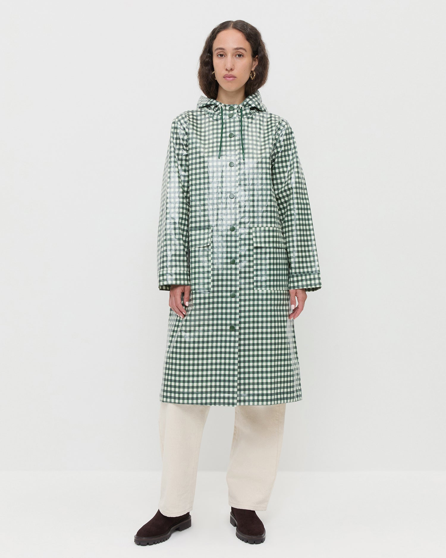 Kat Rain Coat - Evergreen Gingham / Xxs