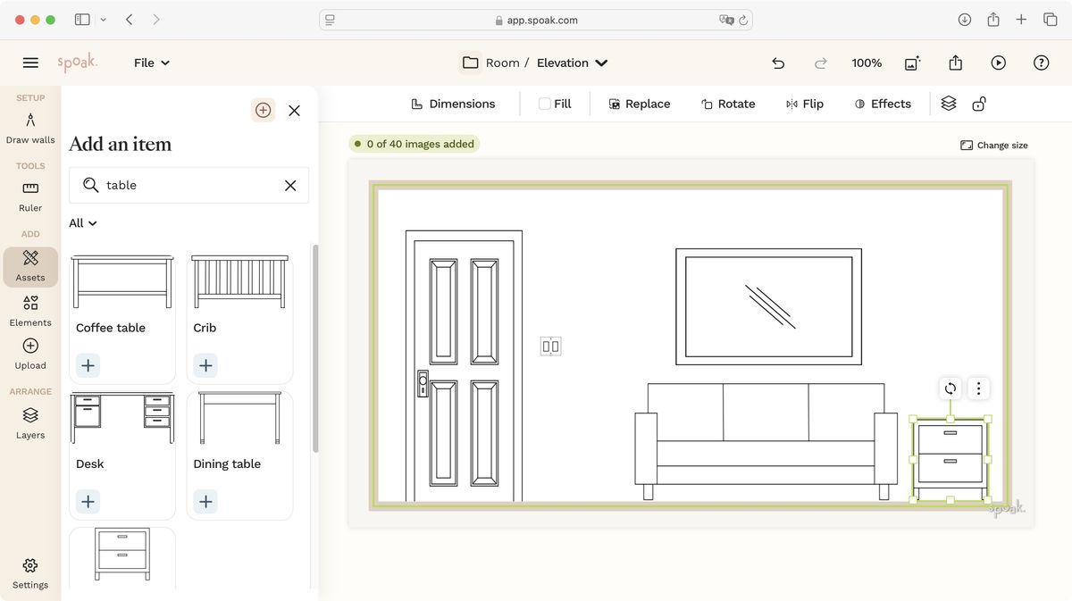 Home design tool Spoak during our review