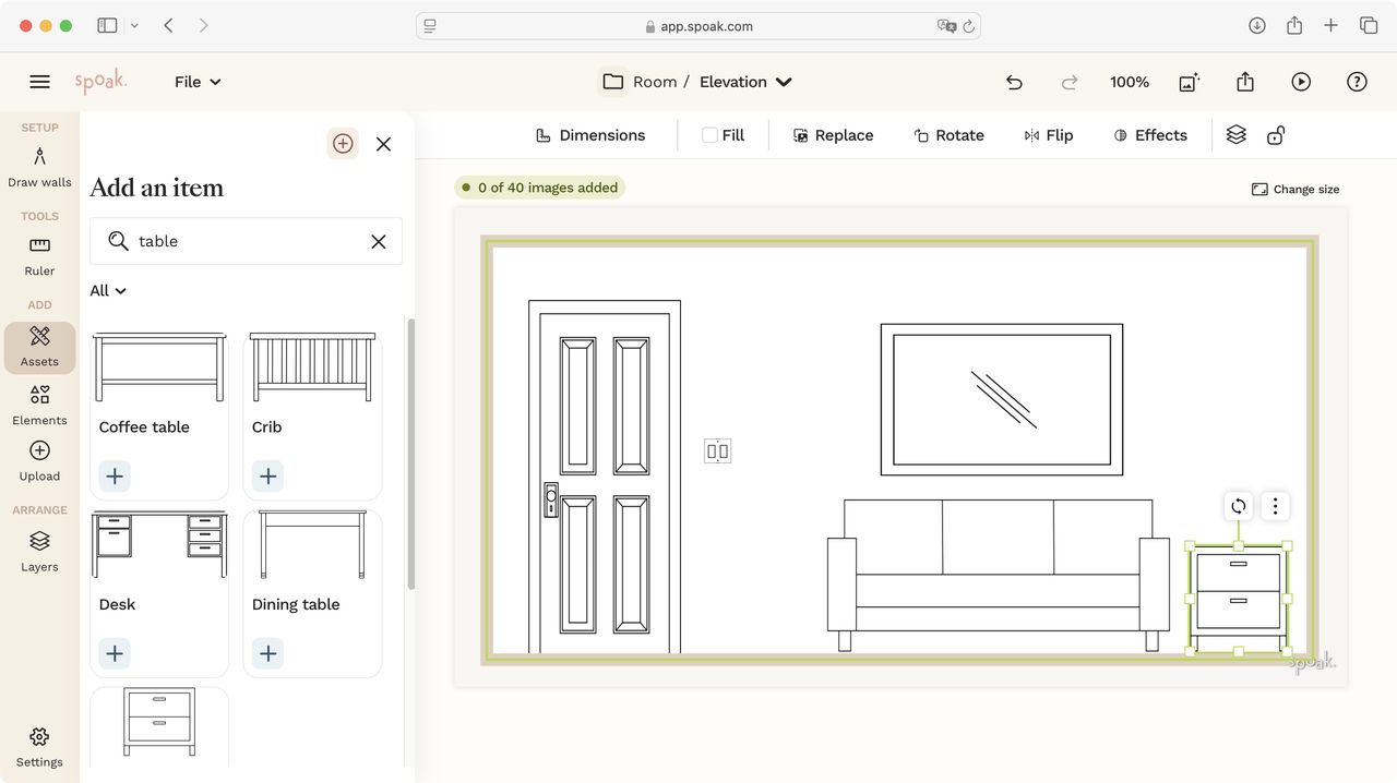 Home design tool Spoak during our review