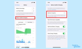 check iphone battery health in ios 17