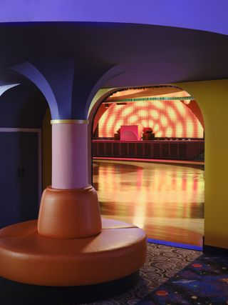 Xanadu Roller Arts colourful interiors full of bright hues and curved geometries