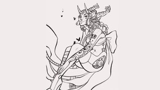 Procreate tutorial; a sketch of a female fairy