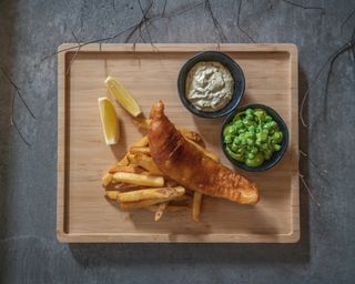 Singapore restaurants: Fish n chips red snapper with green peas