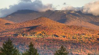 Fall foliage on Mt. Mansfield in Stowe, Vermont