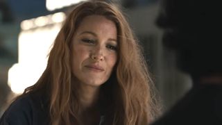 Blake Lively's Lily in the rooftop scene of It Ends With Us. 