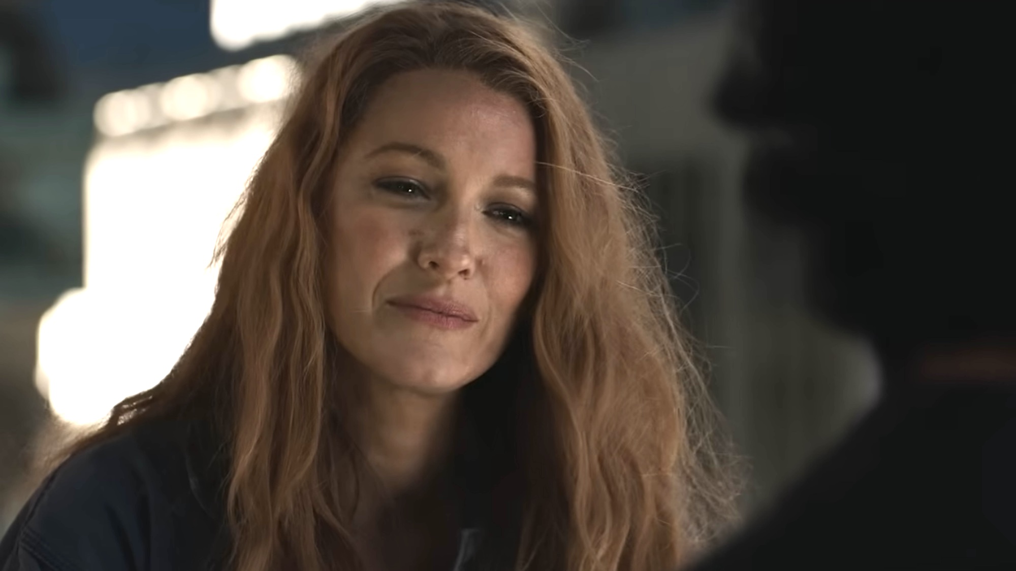 Blake Lively's Lily in the rooftop scene of It Ends With Us. 