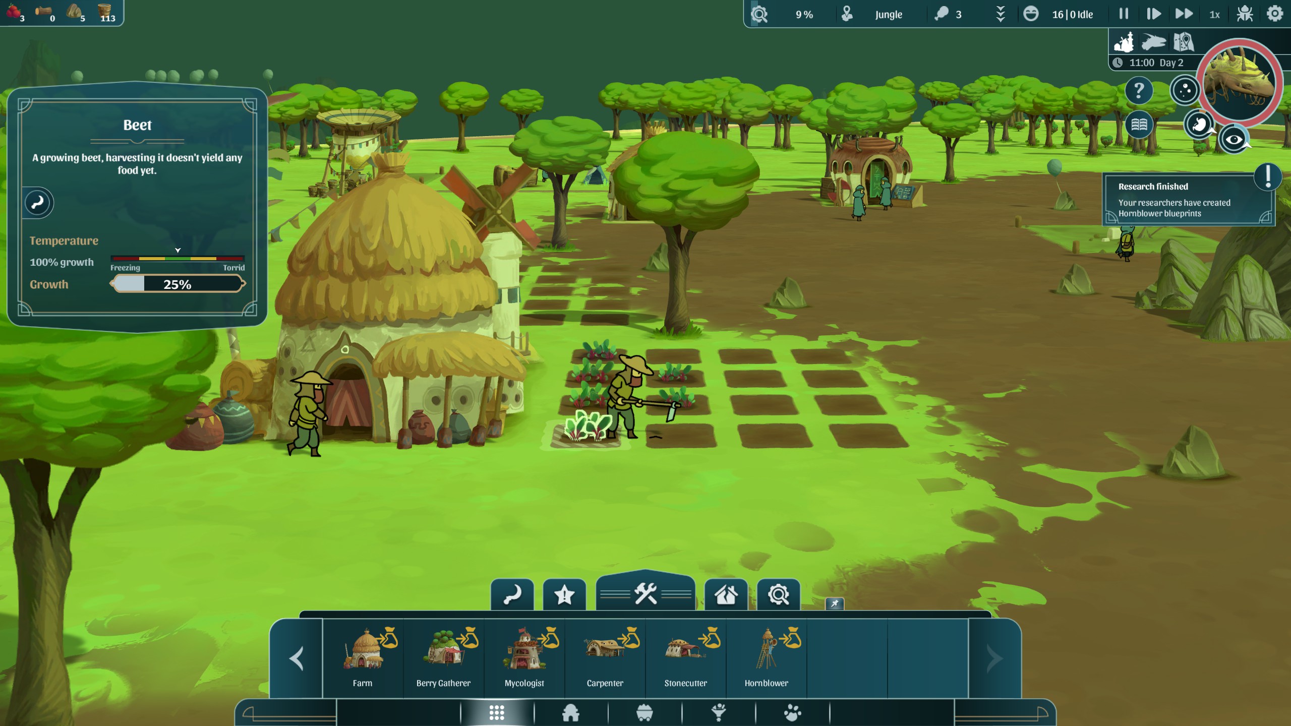 City builder in a wandering village sits on the back of a giant creature