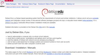 Debian Edu/Skolelinux website screenshot