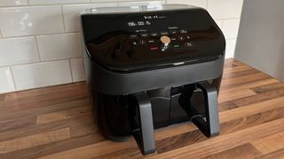 The side view of the Instant Vortex Plus Dual Drawer Air Fryer