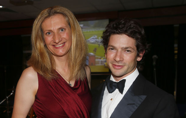 Clare Hazel presents Sam Walet-Cohen with The leading Hunter Chase Rider of the Year Point to Point Awards - Cheltenham 15.11.14 Pic Dan Abraham-racingfotos.com