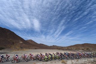 The peloton on stage four of the 2015 Tour of Oman