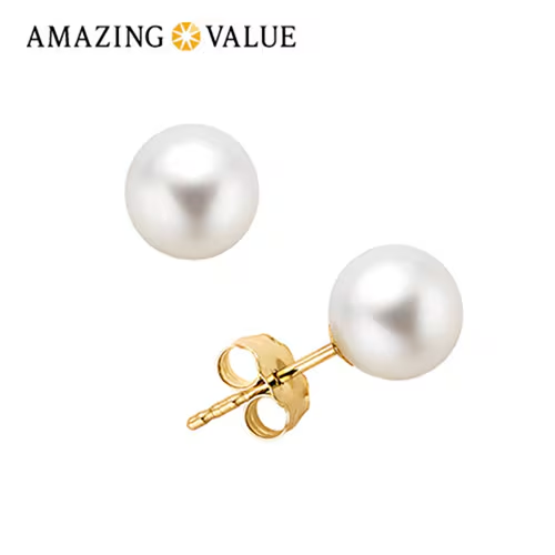 Fred Meyer Jewelers , 6-7mm Freshwater Cultured Pearl Stud Earrings in 14K Yellow Gold