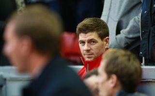Steven Gerrard was left on the bench by manager Brendan Rodgers for his final match against Manchester United
