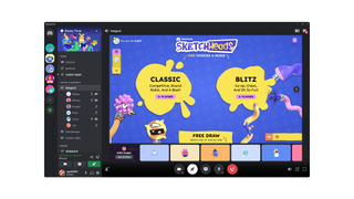 Discord desktop app showing the Sketch Heads game activity