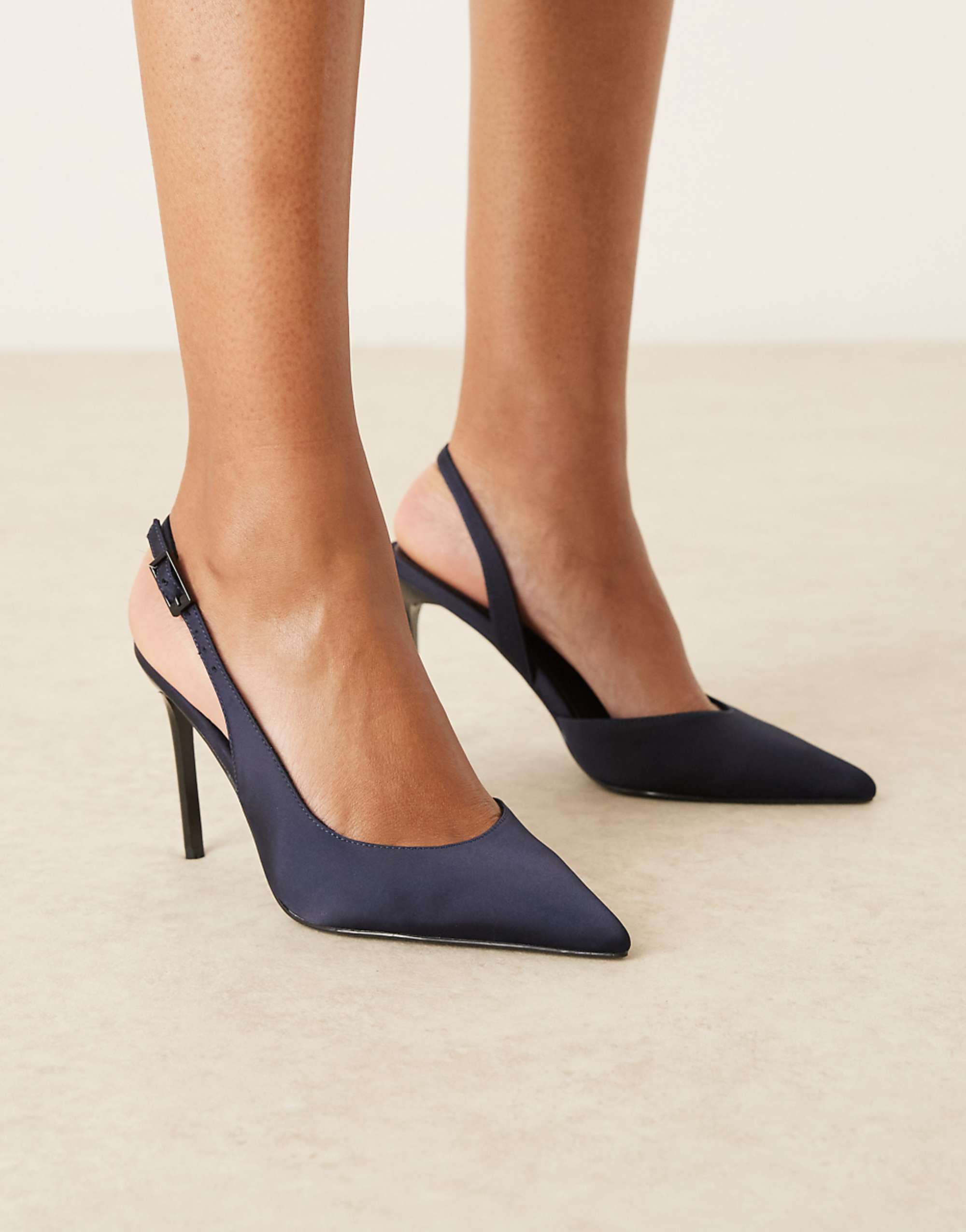Asos Design Polar Dorsay Slingback High Heel Shoes in Navy