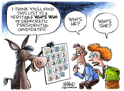 Political Cartoon U.S. Democrats Presidential Candidates 2020 Election