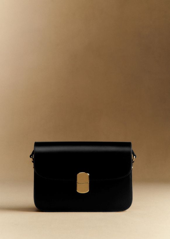 Milo Classic Bag - Glossy Black - Smooth Cowhide Leather - Sézane