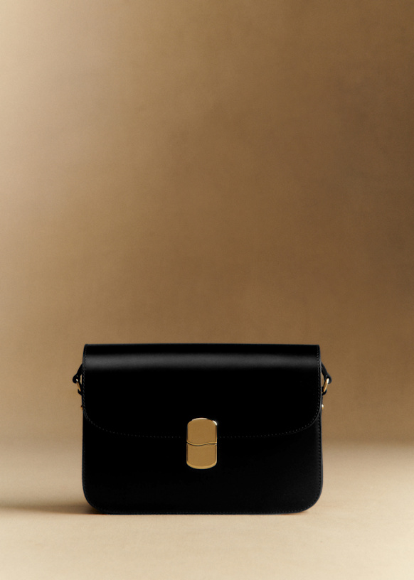Milo Classic Bag - Glossy Black - Smooth Cowhide Leather - S&amp;eacute;zane