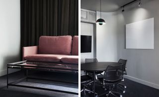 HK Studio and Lemon used dark colours for the interior of Lemon’s headquarters