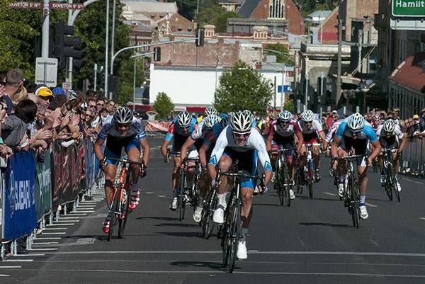 Scott Law from New South Wales charges towards the gold medal in the Men's Under 23 Criterium Championship in Ballarat.