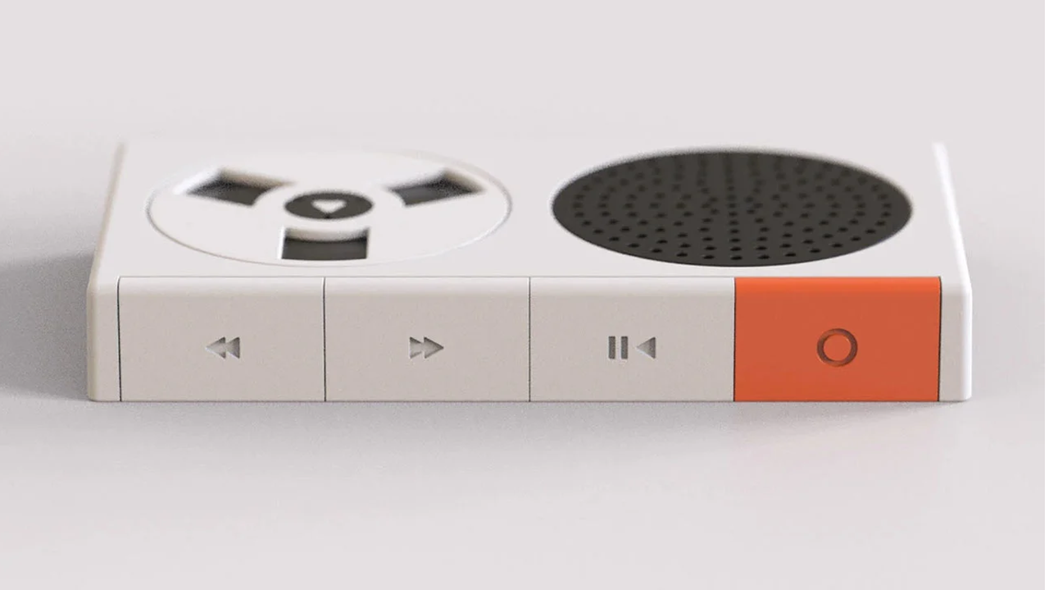 Jinkyo Han retro bluetooth speaker concept design on a white surface and background
