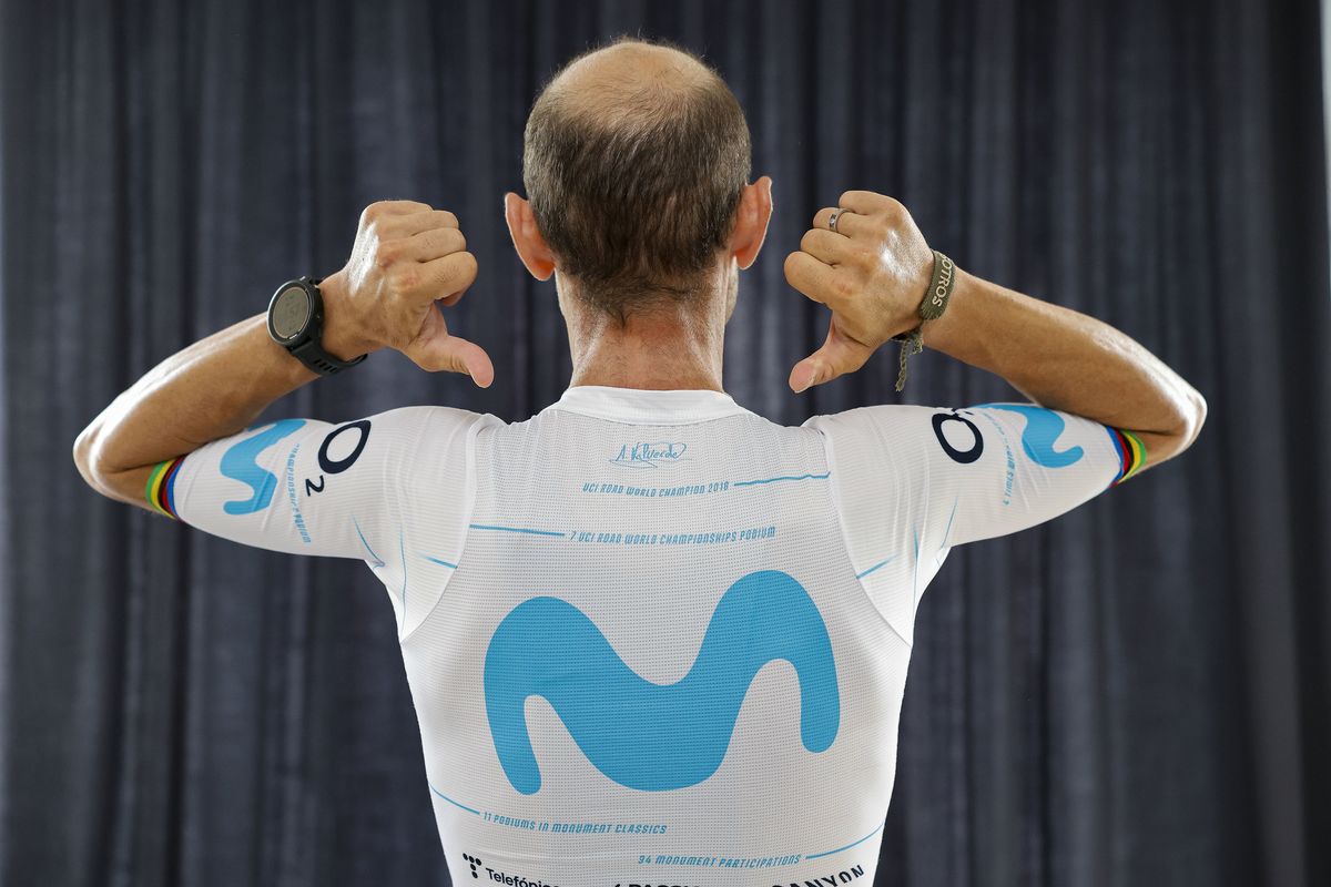 Vuelta Espana 2022 - 77th edition - Teams Presetation - 18/08/2022 - Alejandro Valverde (ESP - Movistar Team) - photo Rafa Gomez/SprintCyclingAgency&Acirc;&copy;2022