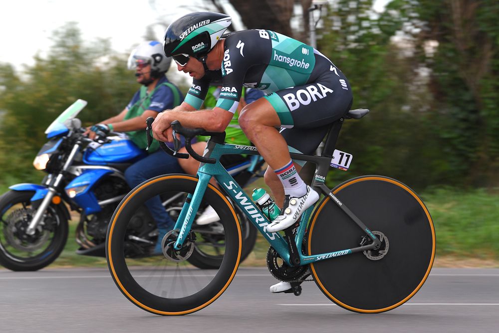 Peter Sagan gets comfortable during the 12km time trial in San Juan