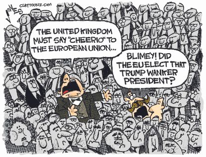 Political Cartoon World US UK Decision 2016