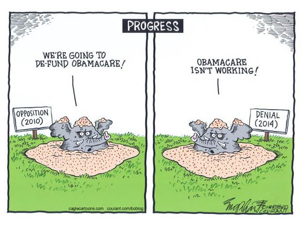 Political cartoon Republicans ObamaCare