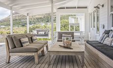 outdoor furniture on a covered deck